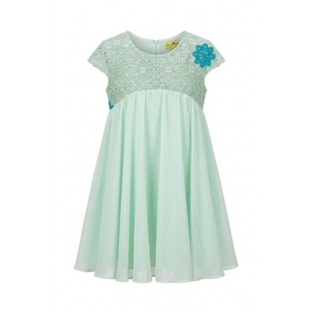 KAS New York Dress Women S Green Crochet Lace Chiffon Fit Flare ModCloth Party